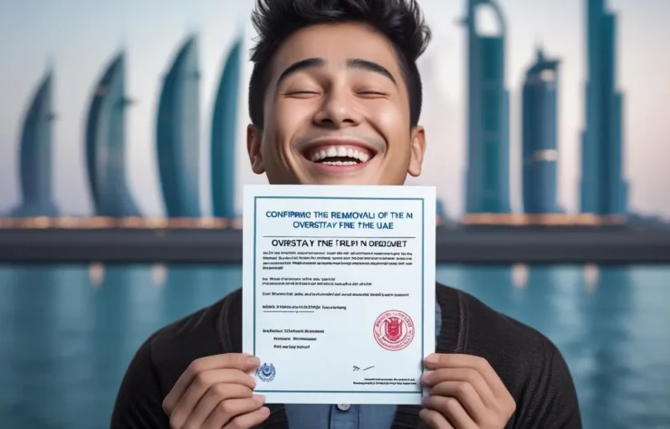 Create a image on removal of Overstay fine in UAE