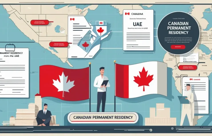 Create image for my website on topic Canada Permanent residency from UAE